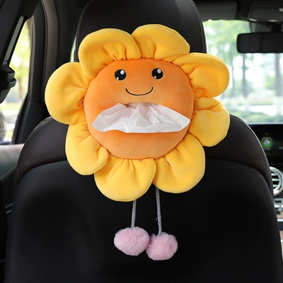 box bag cute car interior – Car tissue box/set - sunflower-fur-ball-style