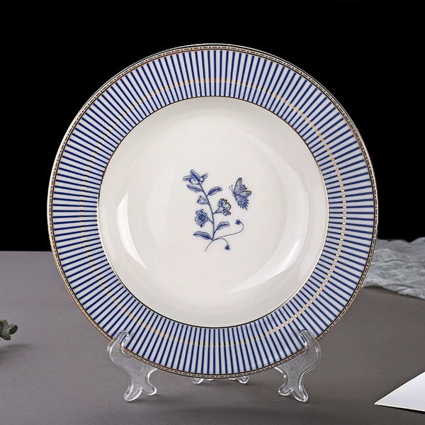 Walking Time 8.5" Soup Plate Blue
