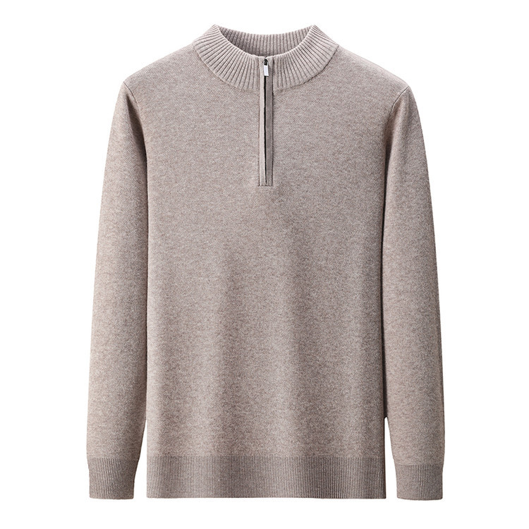 Suéter de hombre simple pullover cremallera de moda casual base de comercio exterior popular suéter de invierno de otoño de manga larga