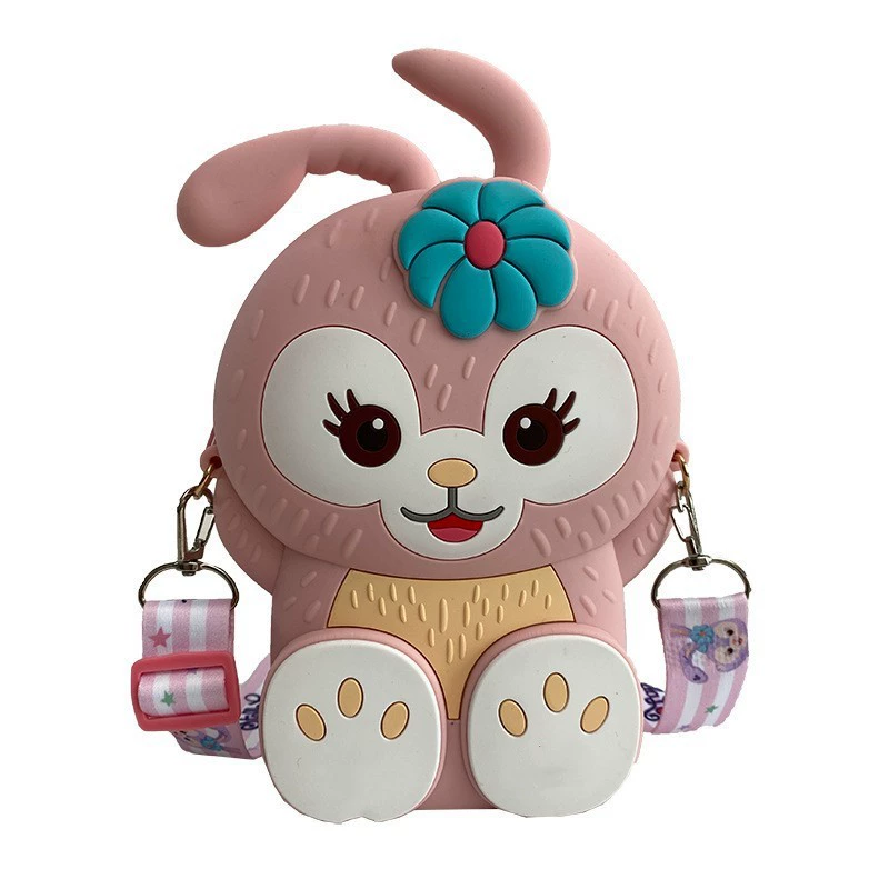 Children's bag, cartoon brand wallet, fashionable silicone shoulder bag