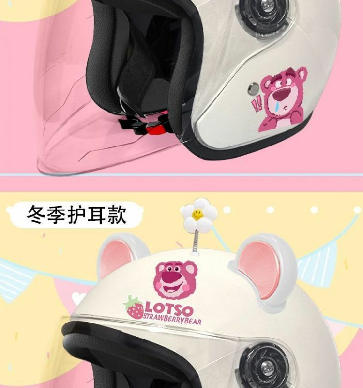 3C Half Helmet Electric Vehicle Helmet Women's Winter Earmuffs