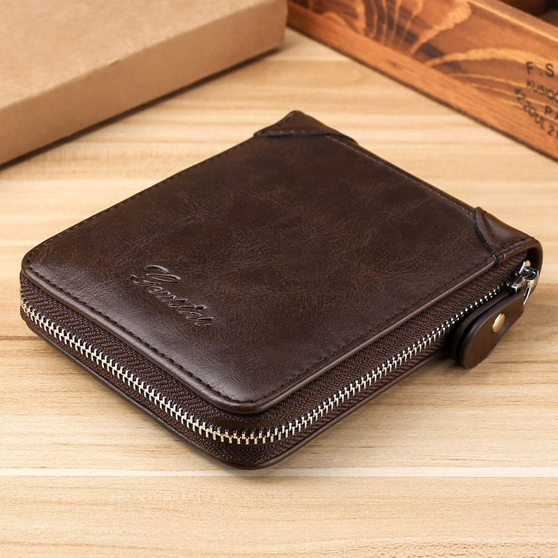 European and American Business Men's Short Wallet Multi-functional Classic Fashion Trendy Wallet Full Material Men's Multi-card Slot Coin Purse