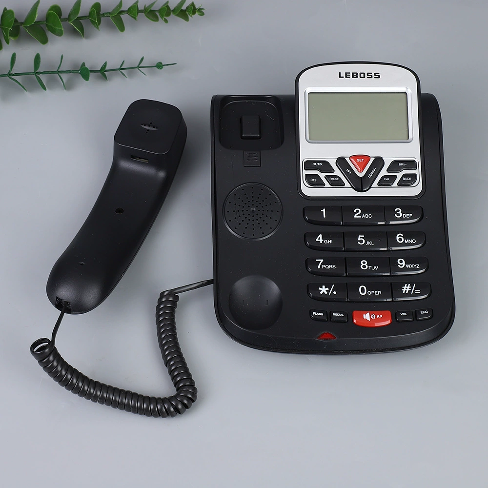 LEBOSS L-51 бизнес офис Caller ID английский телефон черный отель проводной стационарный через границу