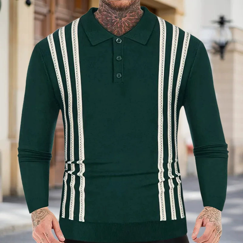 Трансграничный мужской Весенний новый пуловер-свитер, Мужская Повседневная Деловая тонкая рубашка-поло с длинным рукавом, SY0166