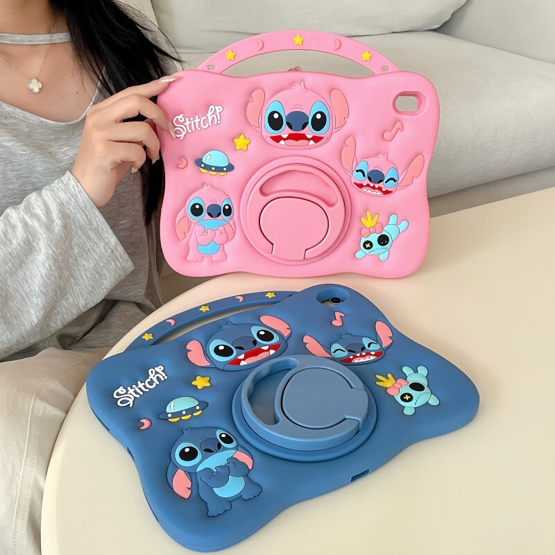Tablet Silicone Protective Cover Handle 360 Rotation Stand Stitch Suitable for Apple Ipada1611In Samsung A9