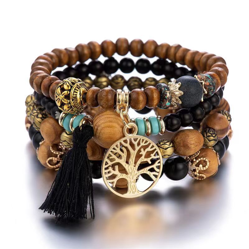 Rétro Style Ethnique Arbre De Vie Bois Unisexe Bracelets display picture 1