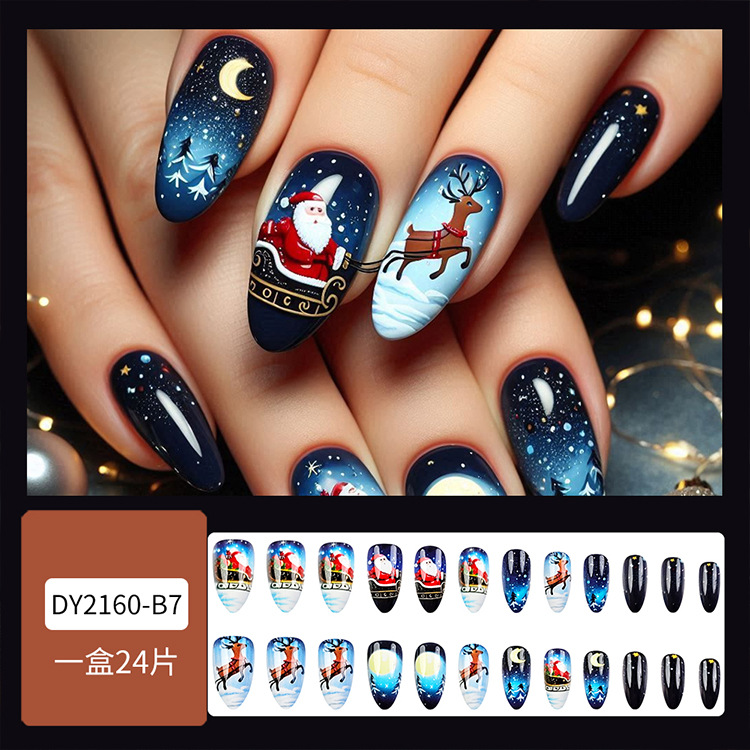 Nueva colección de uñas de navidad desgaste de uñas falsas transfronterizas desgaste de uñas parche de uñas pieza de uñas al por mayor de uñas