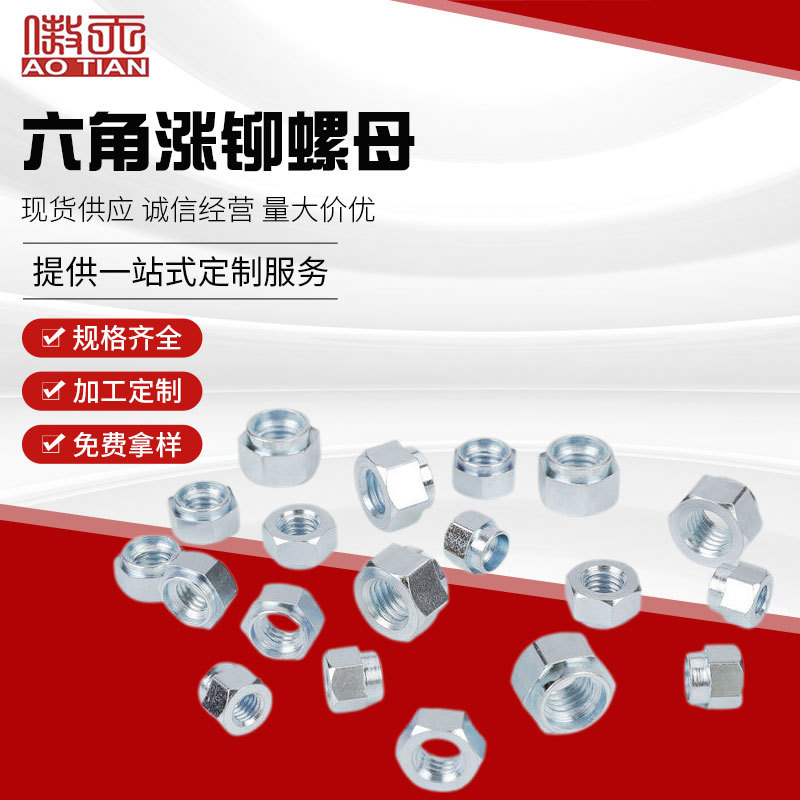 六角涨铆螺母 NZ-M3-M10碳钢镀锌六角涨铆螺母 非标定 制