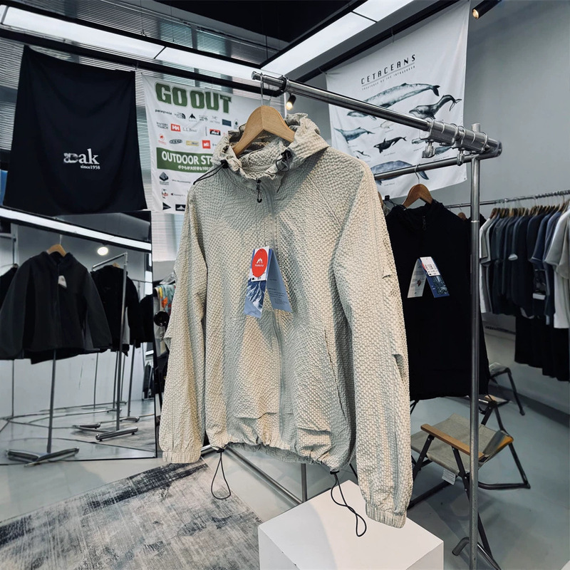 Nordic order! Bubble gauze cool-touch, cooling, breathable, water-repellent, unisex outdoor loose jacket for men