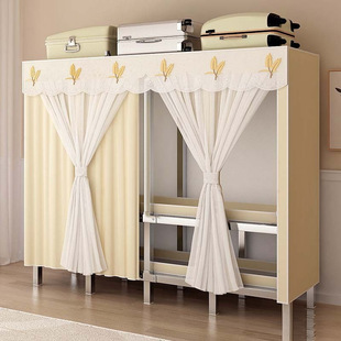 Integrated Installation-Free Folding Simple Wardrobe Thickened and Reinforced All-Steel Frame for Bedroom Home Use