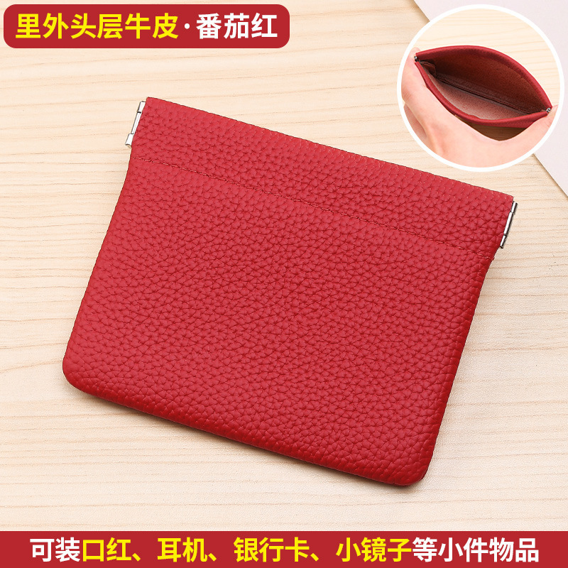 Cartera larga de piel de vaca real de capa superior autocerrada, pasaporte, licencia de conducir, conjunto de certificados, auriculares, lápiz labial, maquillaje, almacenamiento de línea de datos