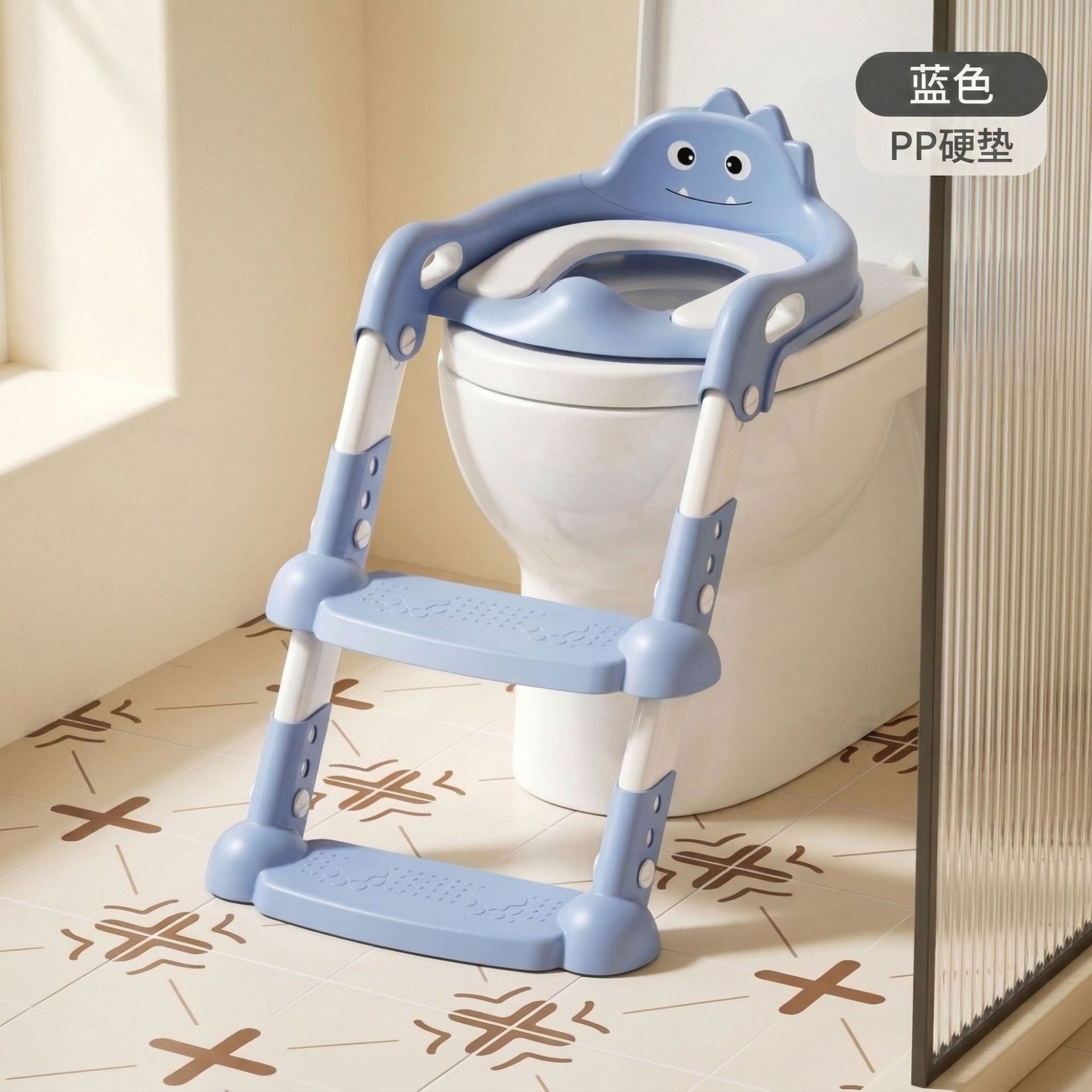Asiento de inodoro para niños cuidadosamente seleccionado, con escalones, taburete plegable para niños y niñas, asiento de inodoro con escalón para niños.