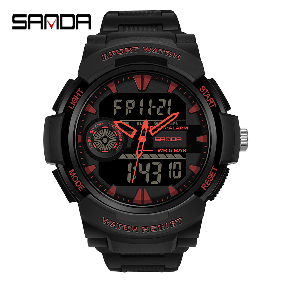 SANDA 6002 nuevo movimiento dual multifuncional reloj despertador de estudiante masculino y femenino calendario semanal reloj luminoso ZTE