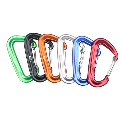 7075 aviation aluminum D-type carabiner 12KN hammock safety buckle yoga buckle rock climbing quick-hang spring hook