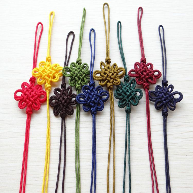 锦纶双线中国结简约百搭穗子流苏复古新中式挂件玉石玛瑙装饰配件