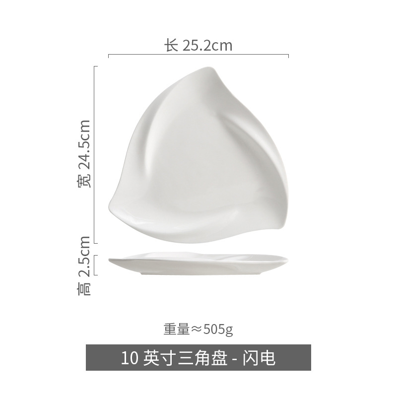 Platos de cerámica cubiertos triángulos creativos platos de platos especiales de platos caseros de platos