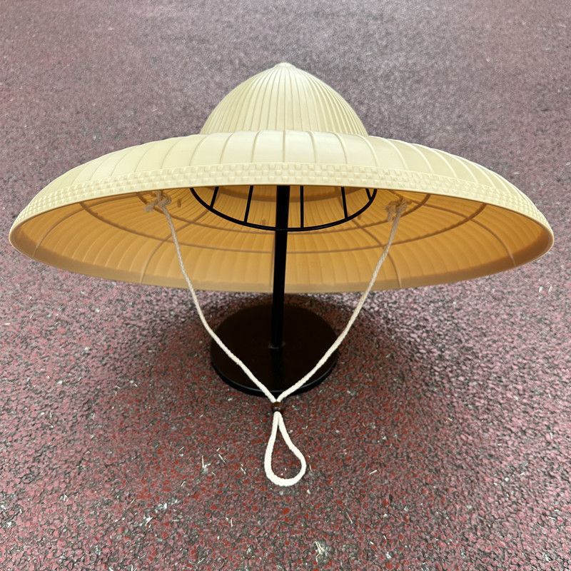 新款大檐防水帽雨天户外干活劳动遮雨斗笠田地工作遮阳塑料斗篷