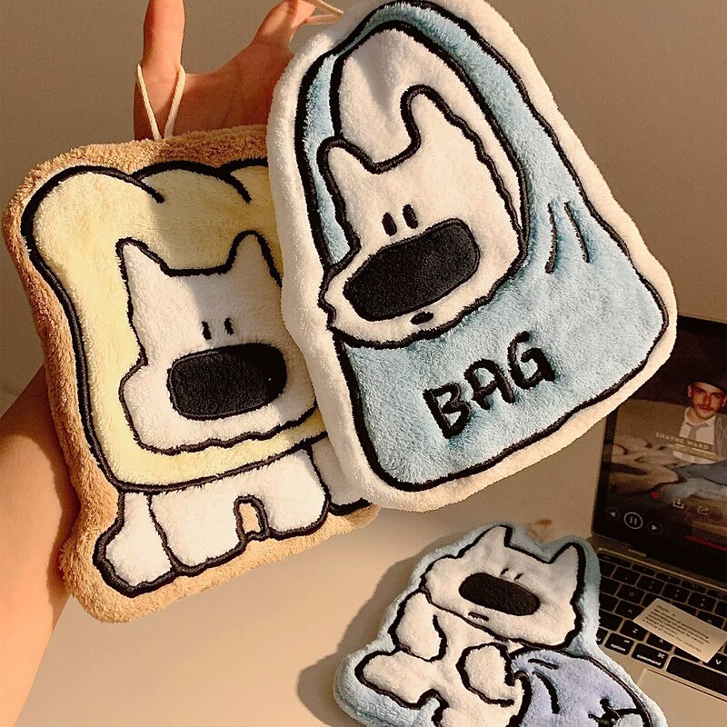 Cartoon Hanging Hand Towel, Cute, Super Absorbent, Thickened Towel, Kitchen Hand Towel, Household Children's Handkerchief