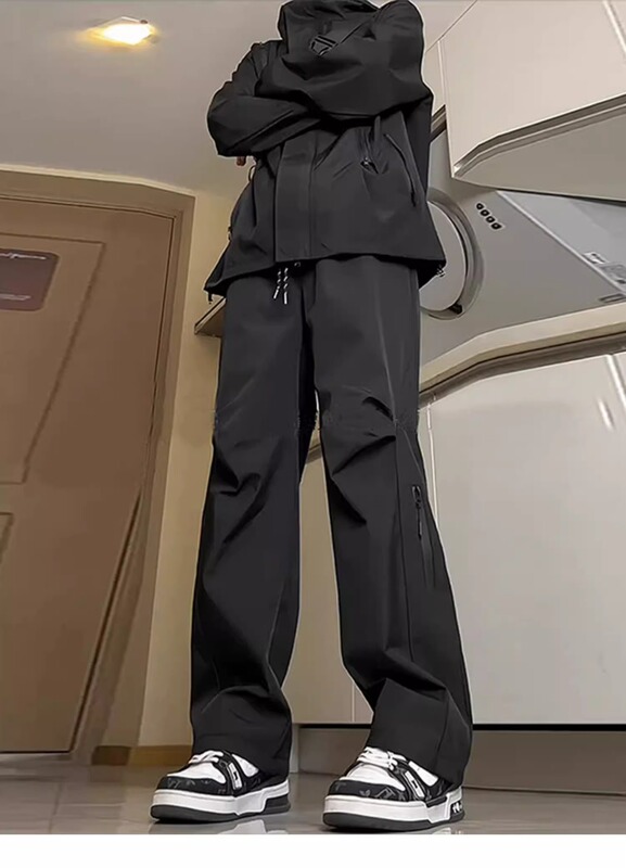 アウトドア登山用防水機能付きジャケットパンツ 秋の定番 男女兼用 ゆったりストレートワイドパンツ トレンドブランド スポーツロングパンツ|undefined