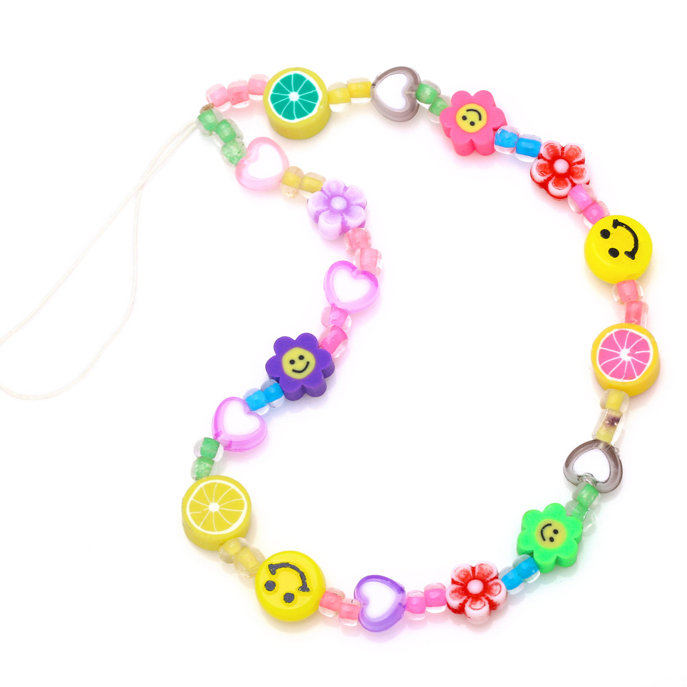 Fashion Mobile Phone Lanyard Wristband Smiley Fruit Heart Mobile Phone Chain display picture 2