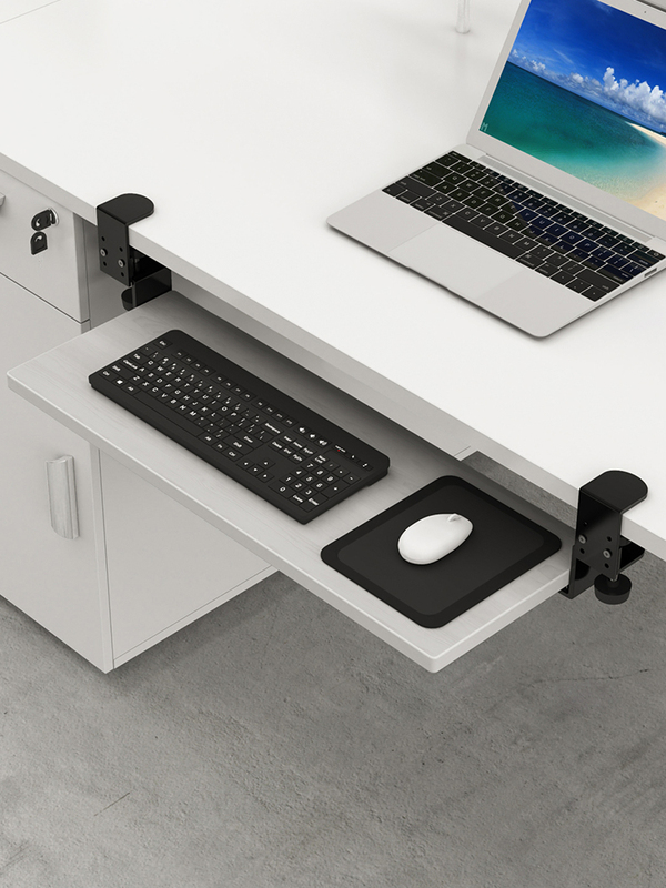 ♡ Keyboard Tray Adjustable Punch-Free Drawer Installation Office Desktop Under-Desk Bracket Computer Mouse Tray