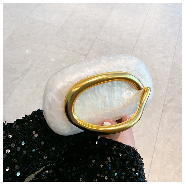 Bolsa de cena transfronteriza, dama de alto nivel, bolsa de mano de lujo ligera, cadena de bolsas acrílicas, bolsas de mano de boda