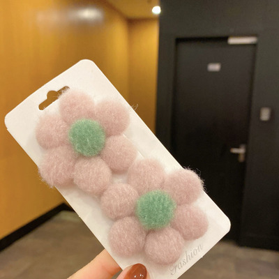 Otoño y invierno niños clip de pelo de dibujos animados peluche clip de pelo lindo bebé roto clip de pelo princesa coreana joyas para el pelo de chicas