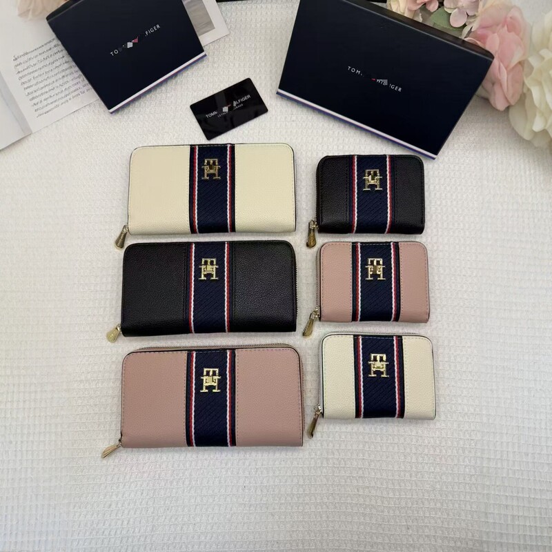 2026 New Foreign Trade Model Tang Family Long and Short Style Lychee Pattern Women's Wallet Classic Blue, Red, and White Striped Multifunctional Clutch Bag 2026 New Foreign Trade Model Tang Family Long and Short Style Lychee Pattern Women's Wallet Classic Blue, Red, and White Striped Multifunctional Clutch Bag