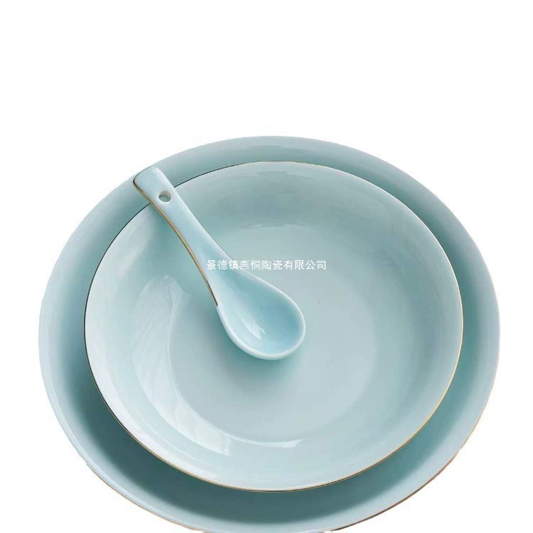 Dishes set household anti-scalding Jingdezhen Palace Phnom Penh housewarming bone china tableware plate bowl gift set without