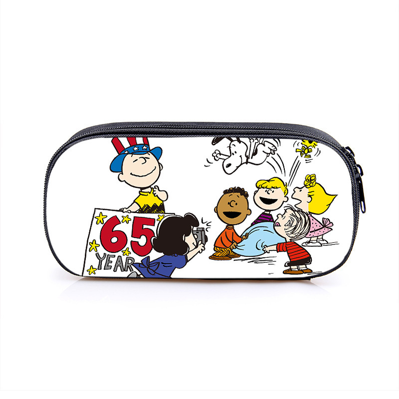 Nuevo Snoopy transfronterizo bolsas de lápiz de gran capacidad creativas caja de papelería de dibujos animados de alto valor de la cara caja de lápiz para estudiantes de primaria