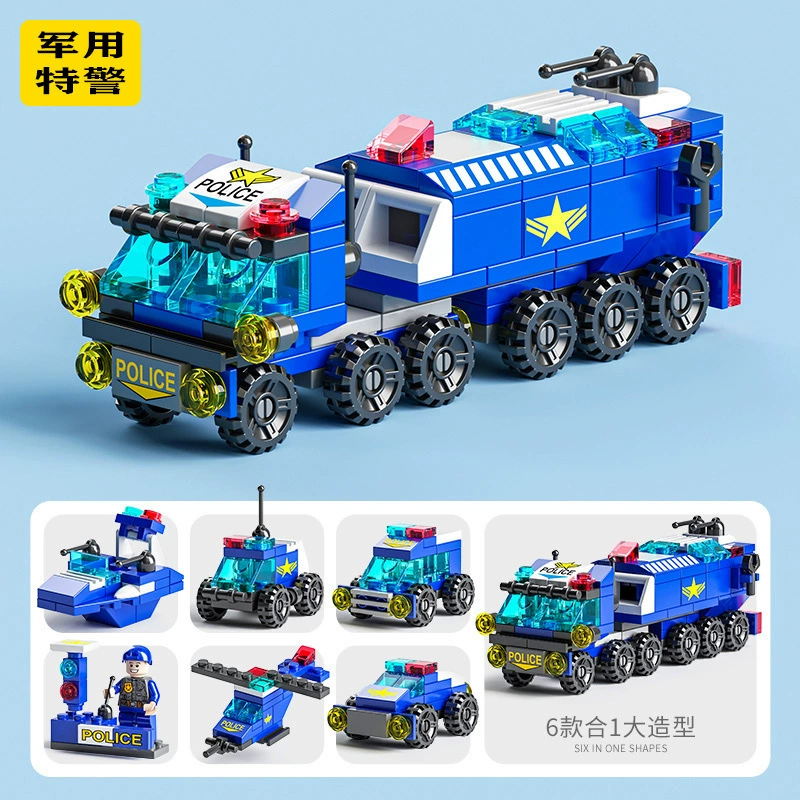 Конструктор (совместимый с Lego) набор транспорта и трансформерной игрушки-кар, маленькие детали, полиция/пожарная служба