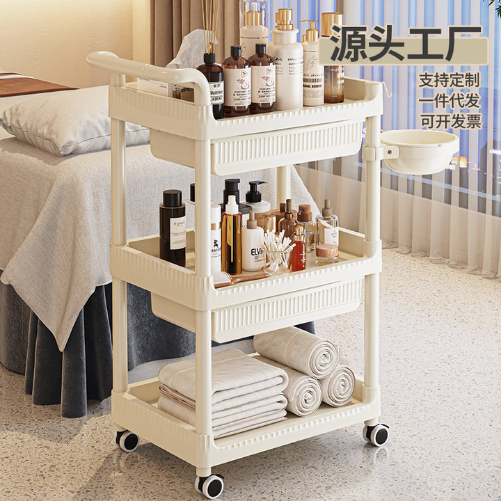 Beauty salon instrument trolley care tool special trolley multi-function mobile nail beauty eyelash storage rack