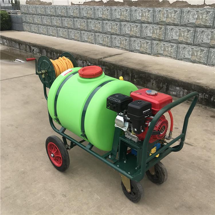 Máquina de pulverización de cuatro ruedas de empuje manual, rociador de insecticida de frutas y verduras, desinfección de alta elevación, depósito de accesorios de máquina de pulverización