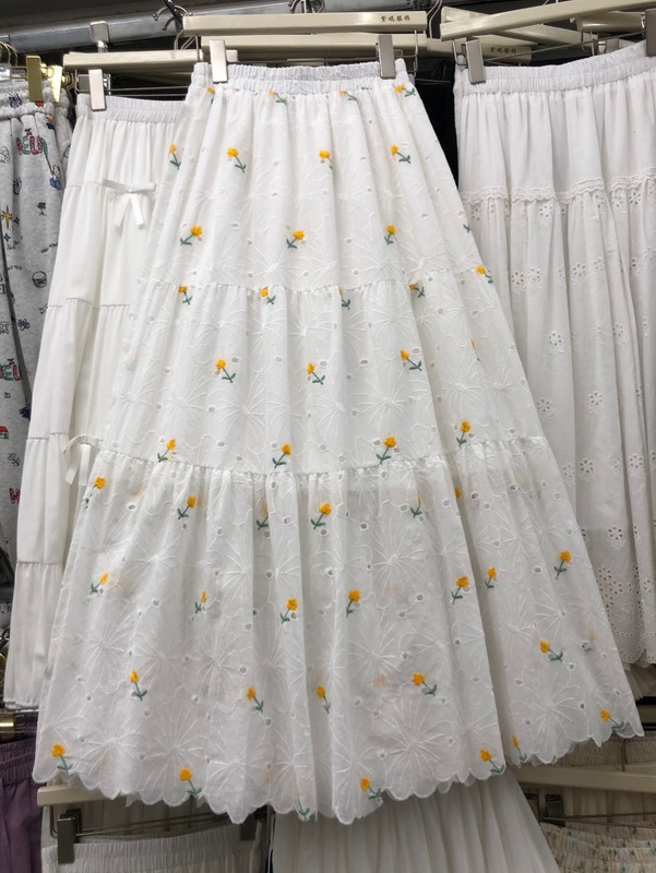 小さな新鮮な刺繍花綿スカートレーススカート女性のための 2025 春夏甘いミッドレングス A ラインスカート傘スカート|undefined