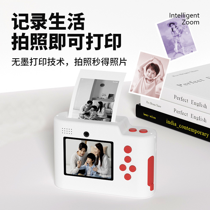 跨境单彩热敏纸儿童打印相机双摄拍立得女孩随身礼物蓝牙打印相机|undefined