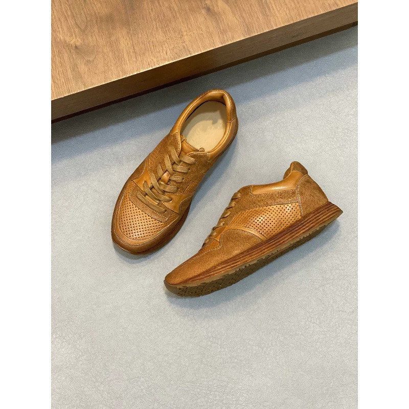 Новый стиль, дышащая повседневная спортивная обувь из воловьей кожи с перфорацией для мужчин, деловая обувь на шнуровке для мужчин, дорожная обувь для вождения из натуральной кожи для мужчин