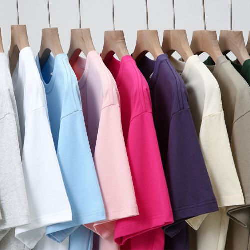 230g pure cotton short-sleeve T-shirt for men and women, couple's matching summer basic round neck loose Japanese style base shirt T-shirt q