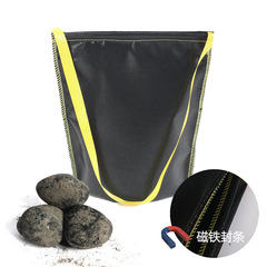 Outdoor Campfire Fireproof Bag Black Flame Retardant Fabric Bag Camping Convenient BBQ Charcoal Storage Bag Charcoal Fire Extinguisher