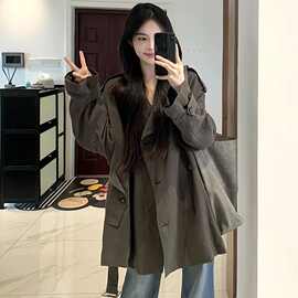 韩系气质巨好看的风衣女装外套2025年秋冬季新款小个子英伦风外套