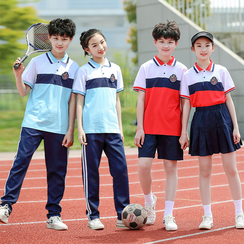 瀾洋貝青少年小学生服中学生制服スポーツスーツ夏服方陣服|undefined