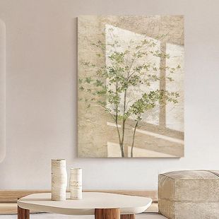 Bbh.Art | Hand-Painted Oil Painting "Green Leaves Shade" Modern Minimalist Abstract Living Room Dining Room Porch Texture Oil Painting