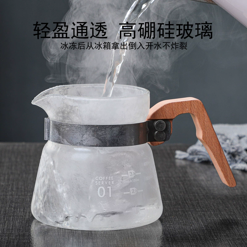 Glass coffee pot, rubber coffee set, increased thickness, plus size, (Physicals)