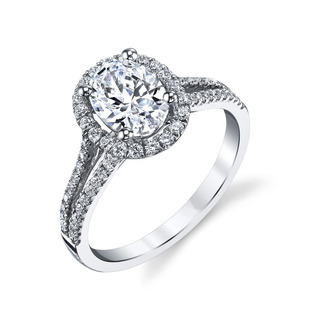 18K white gold oval set igi cultivation diamond ring diamond ring female engagement wedding 1 karat shaped platinum