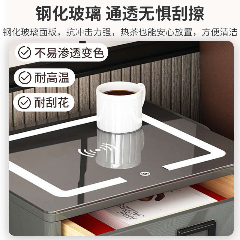 Una caja fuerte inteligente de cabecera de cama en 2024 nuevo moderno y simple dormitorio antirrobo armario de almacenamiento doméstico de tabla de roca