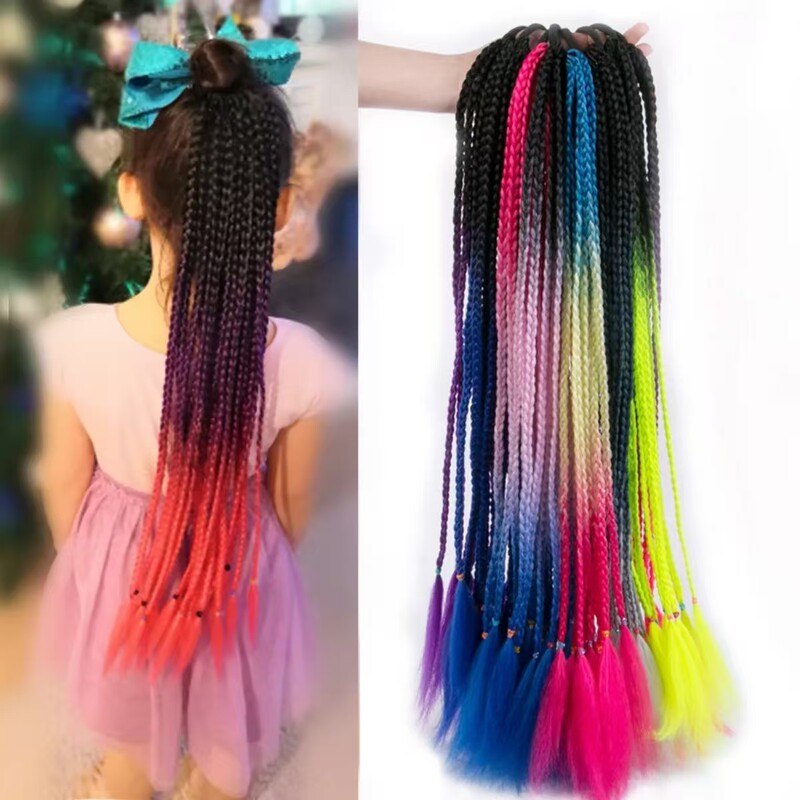 Wig Ponytail Braids Hand-Woven Braids Dirty Braids Ponytail Ethnic Style Colorfulful Braids African Dirty Braids Wig Ponytail Braids Hand-Woven Braids Dirty Braids Ponytail Ethnic Style Colorfulful Braids African Dirty Braids