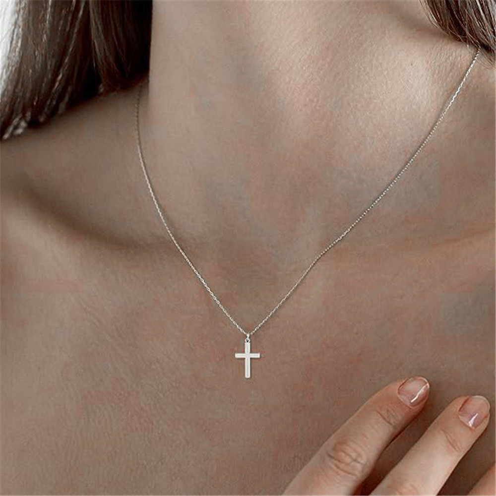 Sterling Silber Einfacher Stil Kreuzen Überzug Halskette Mit Anhänger display picture 4