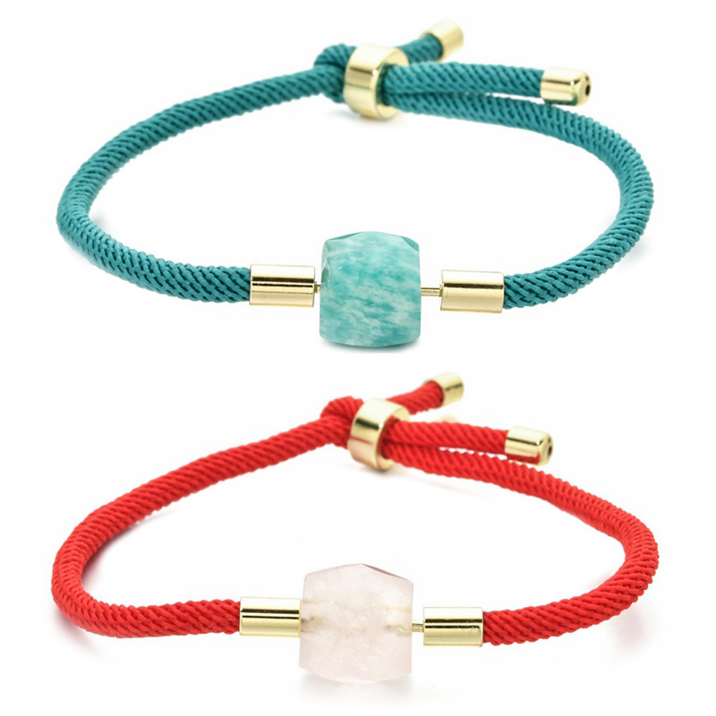 Pulsera de piedra de cuentas ajustable retráctil de cobre transfronterizo europeo y americano