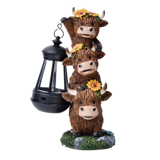 Cross-border Cow Chandelier Resin Solar Outdoor Light Home Animal Outdoor Statue Courtyard Path Decorations