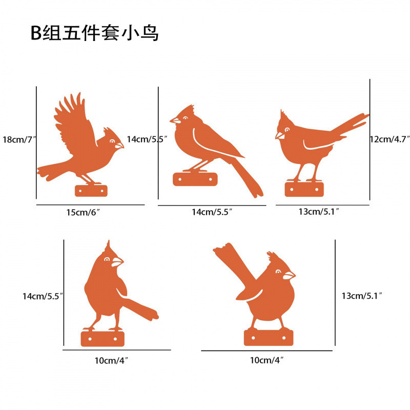 クロスボーダー新スタイル 5 錆びた鳥鉄工芸品錆びた模擬鳥彫刻屋外ガーデンシーン装飾|undefined