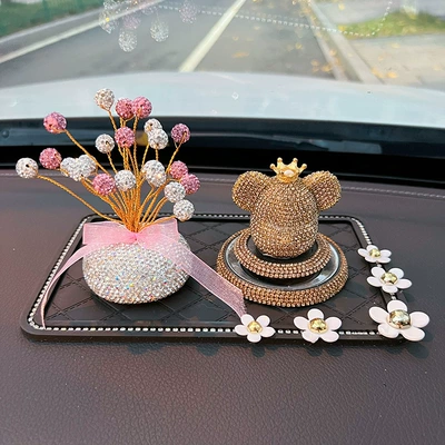 Perfplant seat | couple creative car accessories - gold-pink-starry-camellia-pad